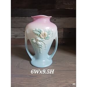 Vintage Double Handled Hull Art Pottery Vase W-12-9 1/2 Wildflower Pattern